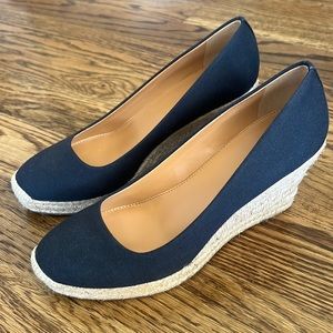 Jcrew navy espadrille wedges